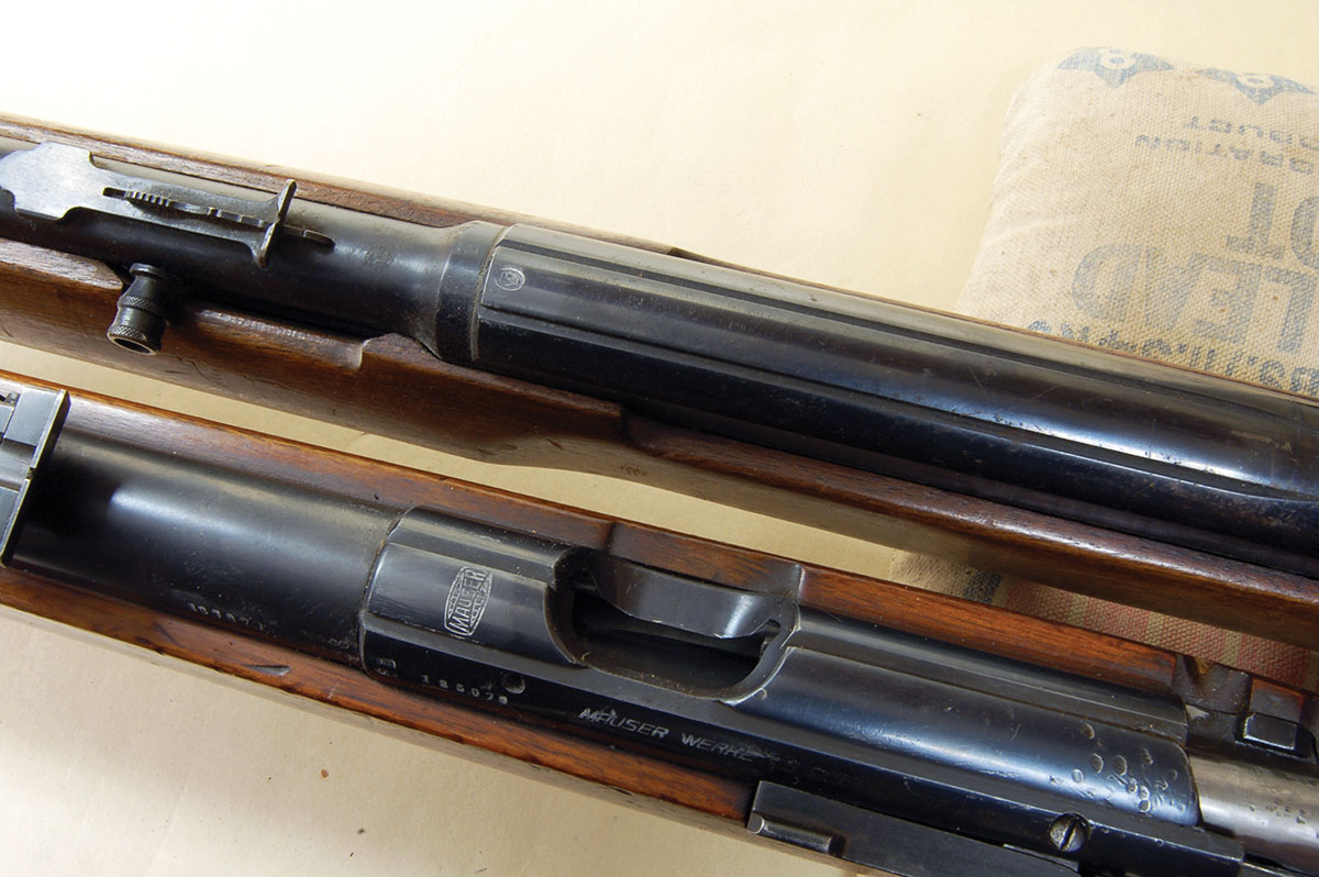 Dovetails don’t appear different, but Winchester (top) is a bit narrower than the pre-World War II Mauser (bottom).